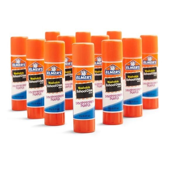 Disappearing‎ Purple School Glue Sticks - Washable, 6g, Standard Stick,12 Count - Picture 2 of 7